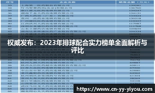 权威发布：2023年排球配合实力榜单全面解析与评比